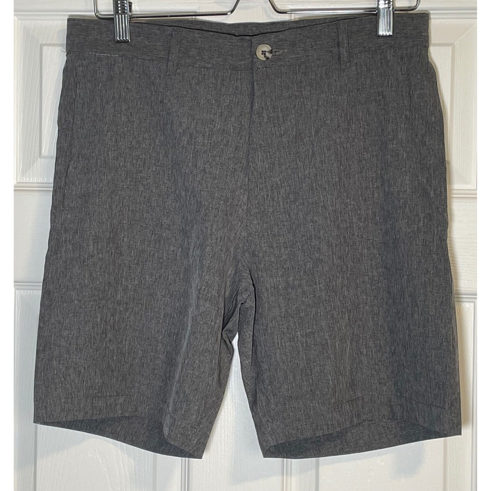 Tailorbyrd Collection Mens 32 Heather Grey Performance Golf Shorts Flamingo Logo